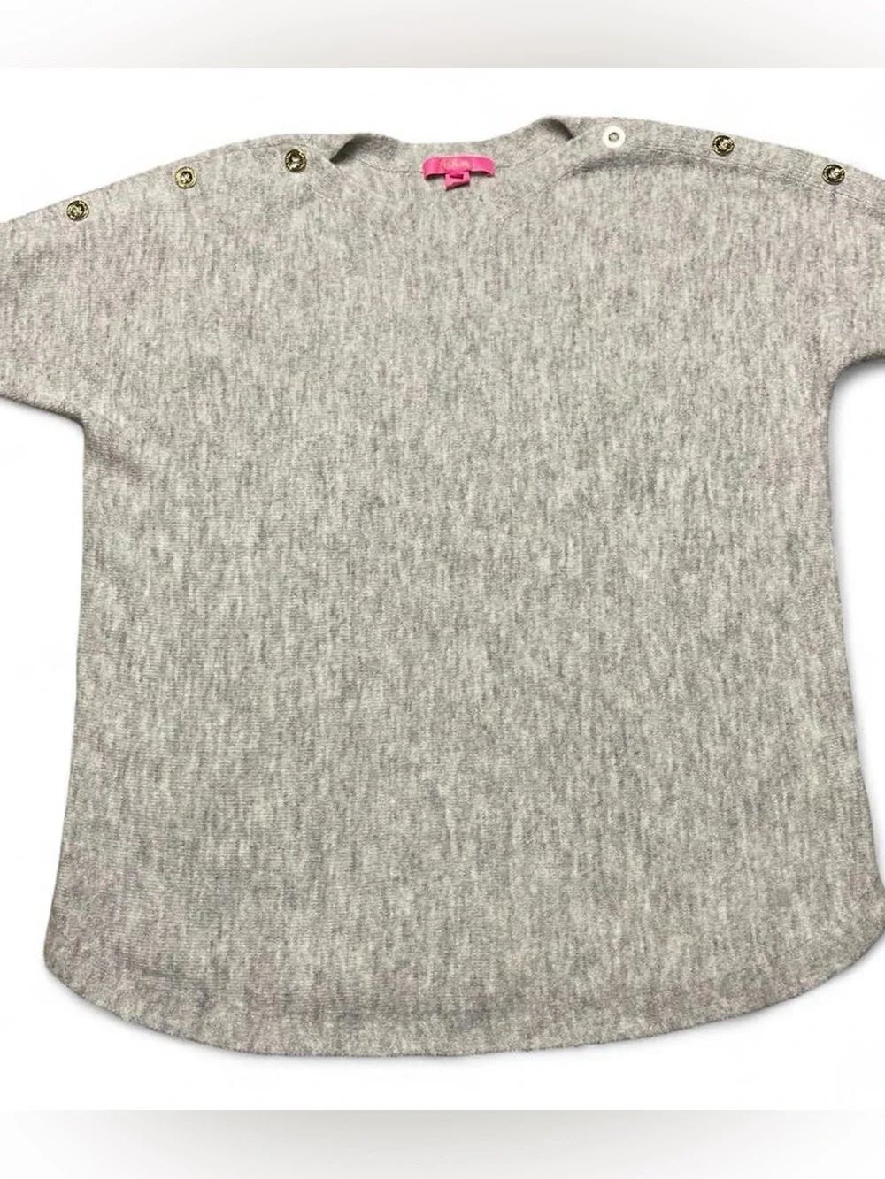Lilly Pulitzer Womens Medium Arna Pullover Sweater Seaside Grey Relaxed Fit - Picture 3 of 10